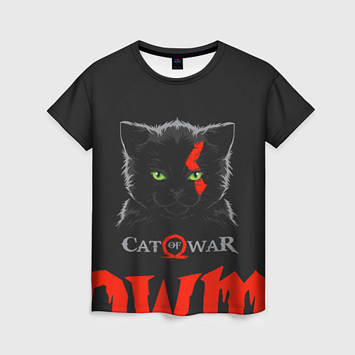 Женская футболка Cat of war / 3D-принт – фото 1