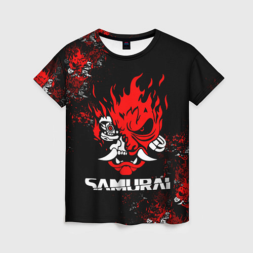 Женская футболка SAMURAI CYBERPUNK 2077 / 3D-принт – фото 1