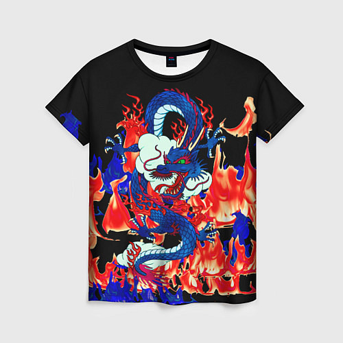 Женская футболка Огненный Дракон / 3D-принт – фото 1