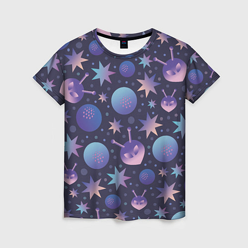 Женская футболка Космический микс / 3D-принт – фото 1