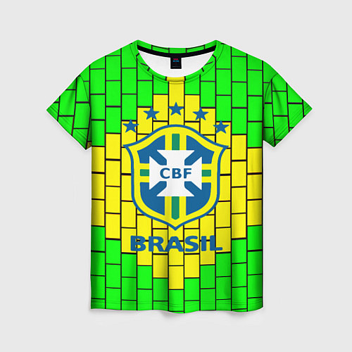 Женская футболка Сборная Бразилии / 3D-принт – фото 1
