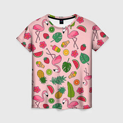 Женская футболка Фламинго Лето