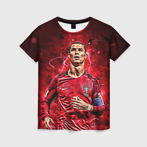 Женская футболка Cristiano Ronaldo Portugal / 3D-принт – фото 1