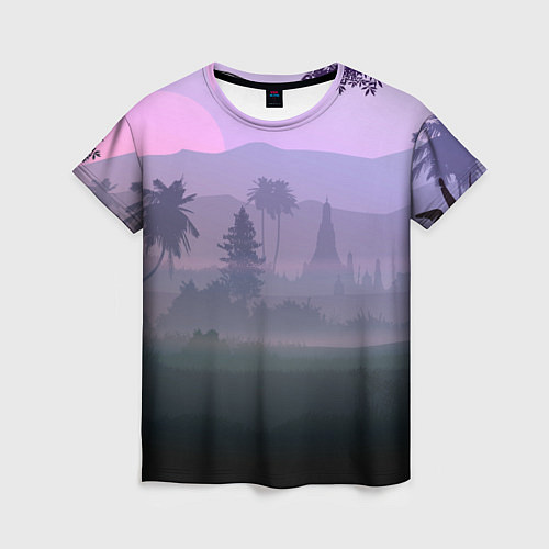 Женская футболка Forest at sunset / 3D-принт – фото 1
