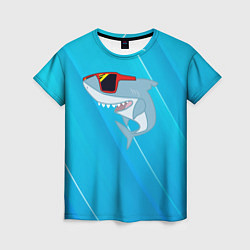 Футболка женская Акула в очках, цвет: 3D-принт
