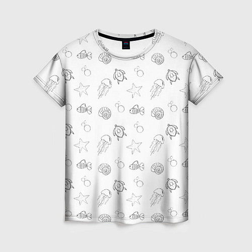 Женская футболка Дно Морское / 3D-принт – фото 1
