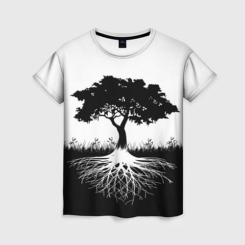Женская футболка ДЕРЕВО ИНЬ-ЯНЬ / 3D-принт – фото 1