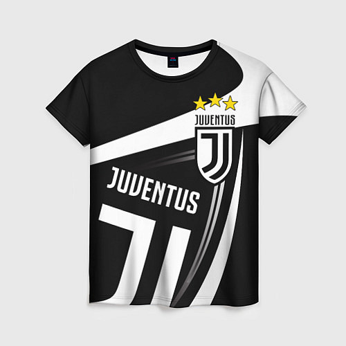 Женская футболка JUVENTUS ЮВЕНТУС ПОЛОСЫ / 3D-принт – фото 1