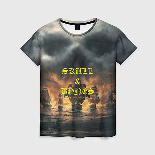 Женская футболка Skull & Bones Пираты / 3D-принт – фото 1