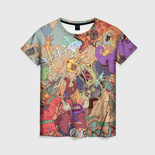 Женская футболка MONSTER WAR СЮРРЕАЛИЗМ / 3D-принт – фото 1
