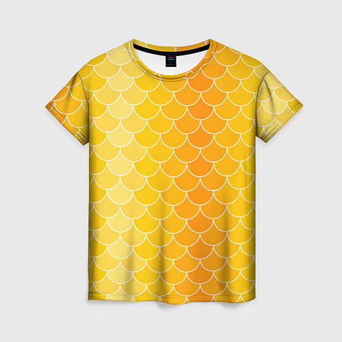 Женская футболка Желтая чешуя / 3D-принт – фото 1