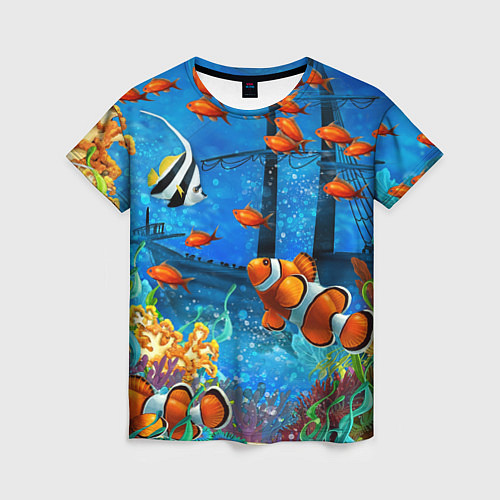 Женская футболка На глубине Рыбки Пляжная / 3D-принт – фото 1