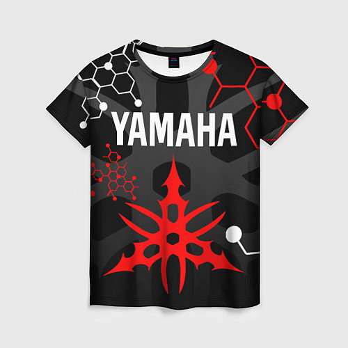 Женская футболка YAMAHA ЯМАХА МОТОСПОРТ / 3D-принт – фото 1