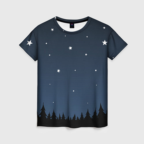 Женская футболка Ночное небо / 3D-принт – фото 1