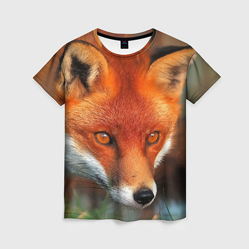 Женская футболка Лисица охотница / 3D-принт – фото 1
