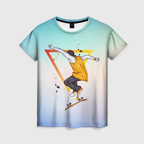 Женская футболка Скейтер / 3D-принт – фото 1
