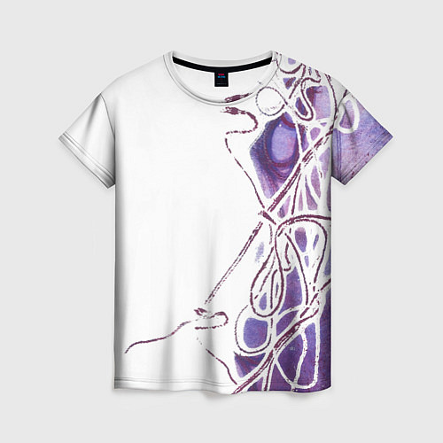 Женская футболка Фиолетовые нити / 3D-принт – фото 1
