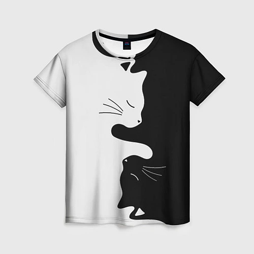 Женская футболка Коты инь янь / 3D-принт – фото 1