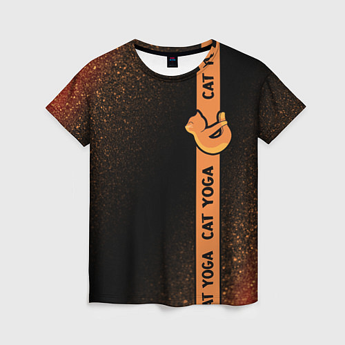 Женская футболка Йога Кошка - Шум Лента / 3D-принт – фото 1