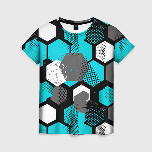 Женская футболка Геометрия плиты / 3D-принт – фото 1