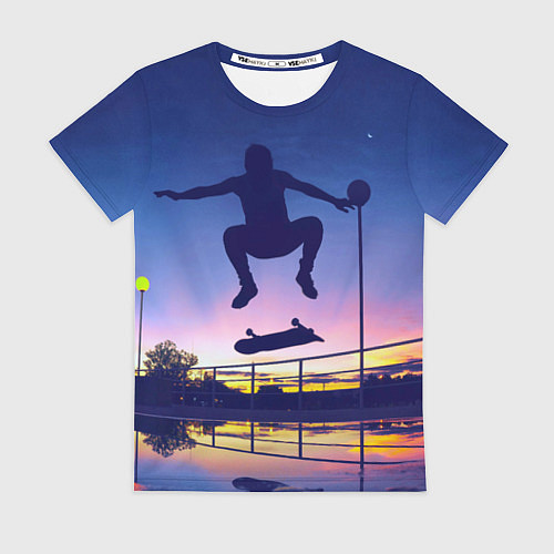 Женская футболка Skateboarding / 3D-принт – фото 1