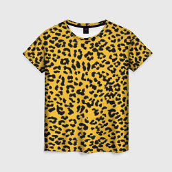 Женская футболка Леопард желтый