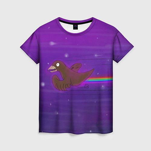Женская футболка Космическая птаха / 3D-принт – фото 1