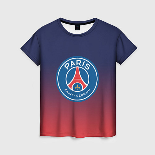 Женская футболка PSG ПСЖ PARIS SAINT GERMAIN / 3D-принт – фото 1