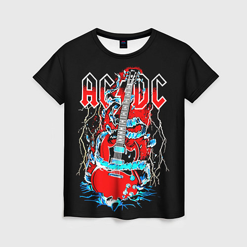Женская футболка ACDC гитара / 3D-принт – фото 1