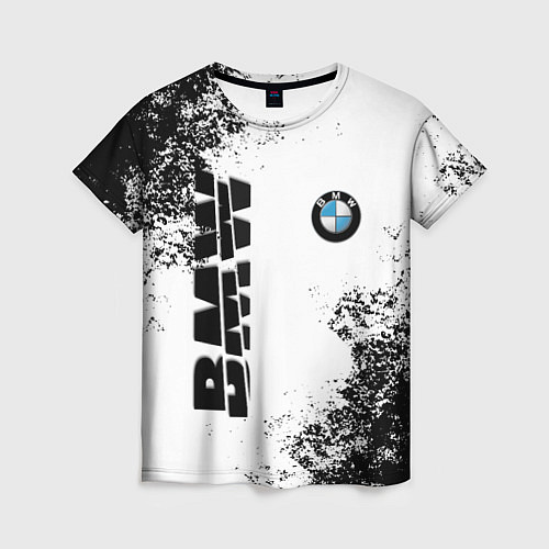 Женская футболка BMW БМВ РАЗРЕЗАННОЕ ЛОГО / 3D-принт – фото 1