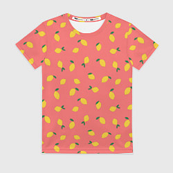 Футболка женская Лимоны на кораловом, цвет: 3D-принт