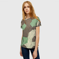 Футболка женская Камуфляж хаки армейский, цвет: 3D-принт — фото 2