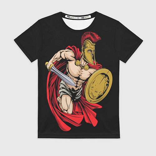 Женская футболка Спартанский воин с мечом / 3D-принт – фото 1