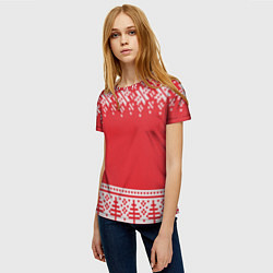 Футболка женская Зимний лес, цвет: 3D-принт — фото 2