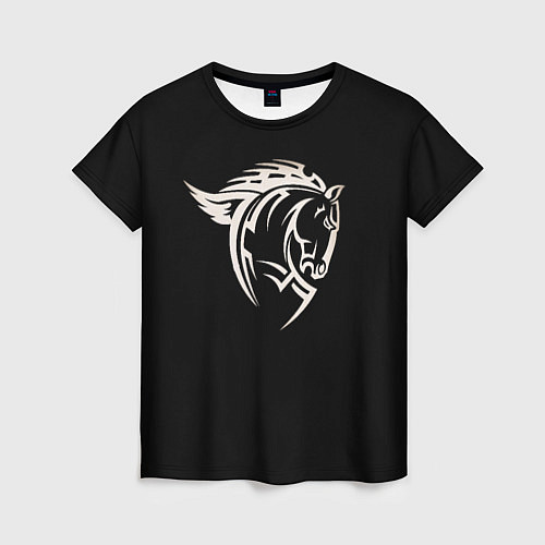 Женская футболка Конь армейский / 3D-принт – фото 1