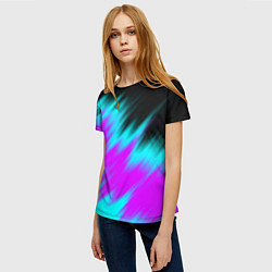 Футболка женская НЕОНОВЫЕ ПОЛОСЫ И НИЧЕГО ЛИШНЕГО NEON STRIPES, цвет: 3D-принт — фото 2
