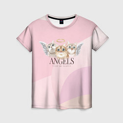 Футболка женская Кошечки - ангелы, цвет: 3D-принт