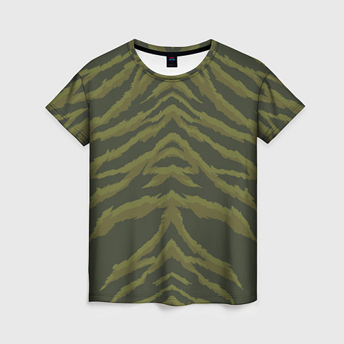 Женская футболка Милитари шкура тигра / 3D-принт – фото 1