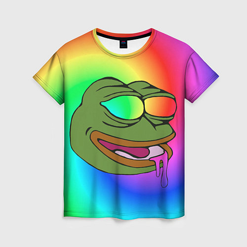 Женская футболка Pepe rainbow / 3D-принт – фото 1