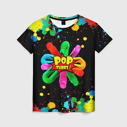 Женская футболка Pop Tubes, поп трубка pop it / 3D-принт – фото 1