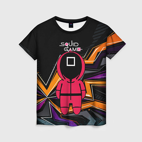 Женская футболка Квадрат - игра в кальмара / 3D-принт – фото 1