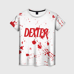 Женская футболка Dexter logo Декстер брызги крови