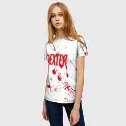 Футболка женская Dexter logo Декстер брызги крови, цвет: 3D-принт — фото 2