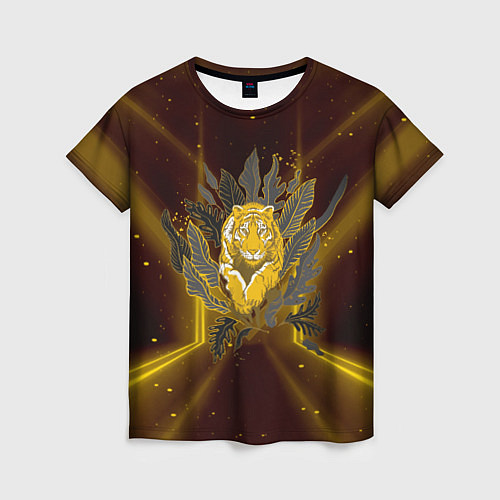 Женская футболка Золотой тигр 2022 / 3D-принт – фото 1