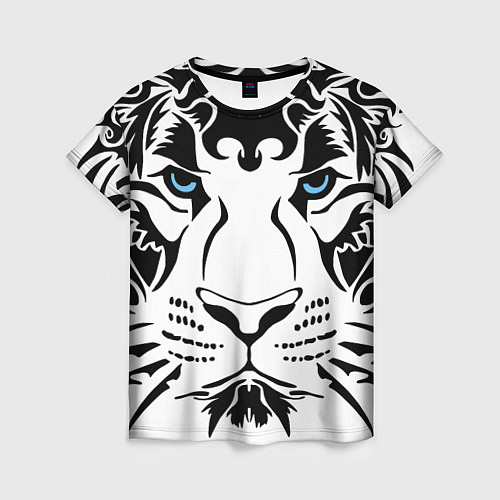 Женская футболка Водяной голубоглазый тигр / 3D-принт – фото 1