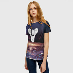 Футболка женская ДЕСТИНИ ЗЕМЛЯ ХАБ, СТРАННИК НАД ГОРОДОМ, цвет: 3D-принт — фото 2