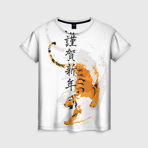 Женская футболка Китайский тигр / 3D-принт – фото 1