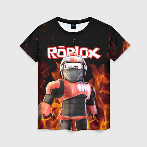 Женская футболка ROBLOX FIRE РОБЛОКС ОГОНЬ ПОЖАРНЫЙ / 3D-принт – фото 1