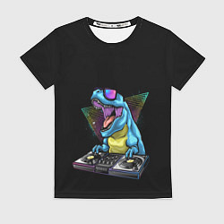Женская футболка Динозавр ди-джей