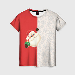 Женская футболка Дед Мороз селфи